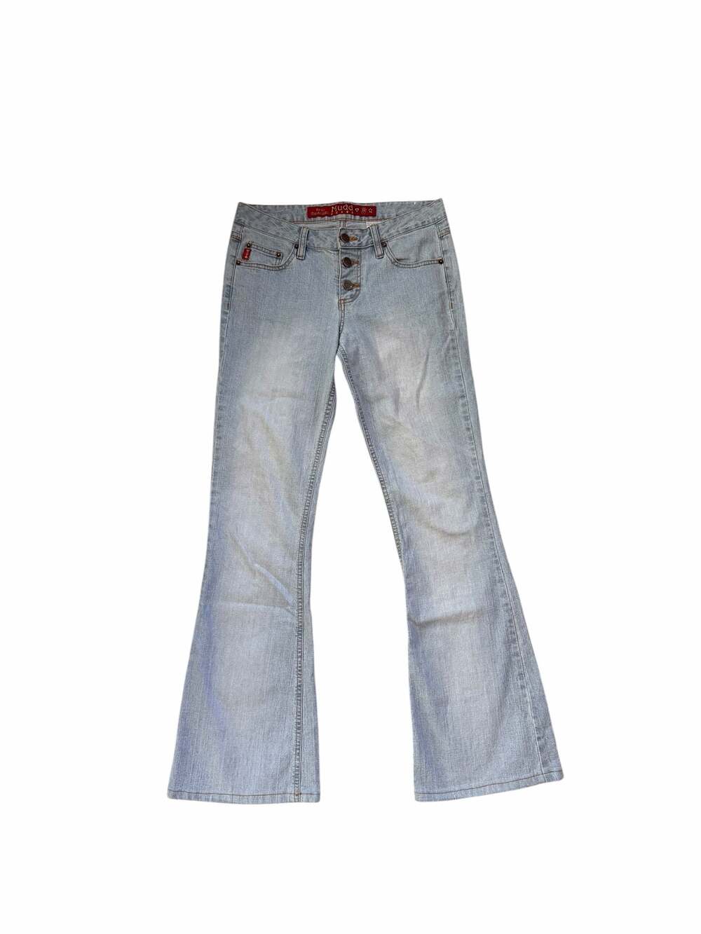 Mudd Jeans Vintage Y2K Flare Leg Light Wash Button Fly Size 5
